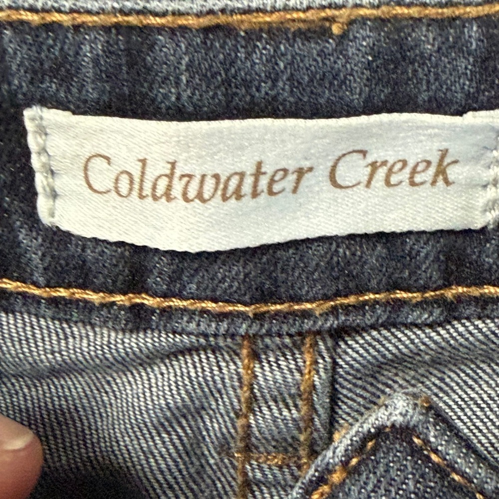 Coldwater Creek Womens Dark Wash Straight Leg Denim Jeans Blue Mid Rise Size 16 - Picture 8 of 13